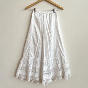 Antique white cotton lace skirt