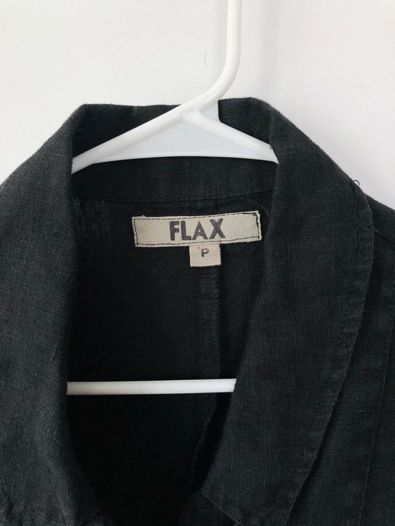 Vintage FLAX black linen blazer - image 4