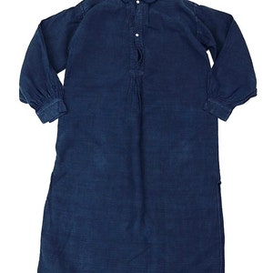 Antique French linen Indigo Smock shirt dress image 1