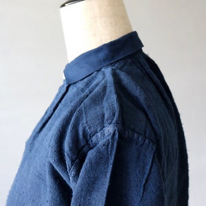 Antique French linen Indigo Smock shirt dress image 4