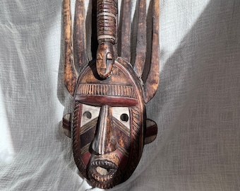 Vintage wood carved African Mask