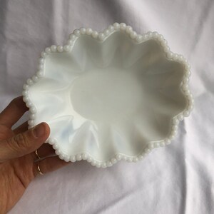 Vintage White Milky Glass Tray with Wavy edge image 5