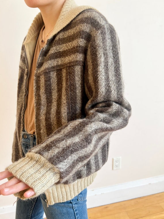 Vintage 1960s 100% wool hand made woven jacket wi… - image 4