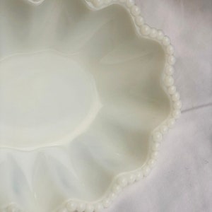 Vintage White Milky Glass Tray with Wavy edge image 6