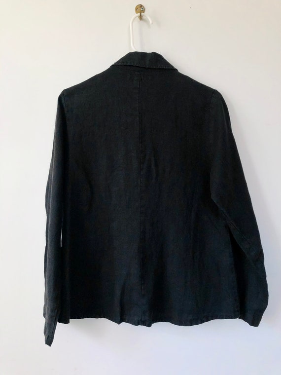 Vintage FLAX black linen blazer - image 3