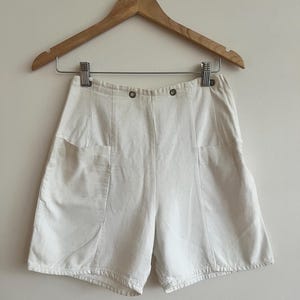 Vintage 1940s white high waisted cotton shorts