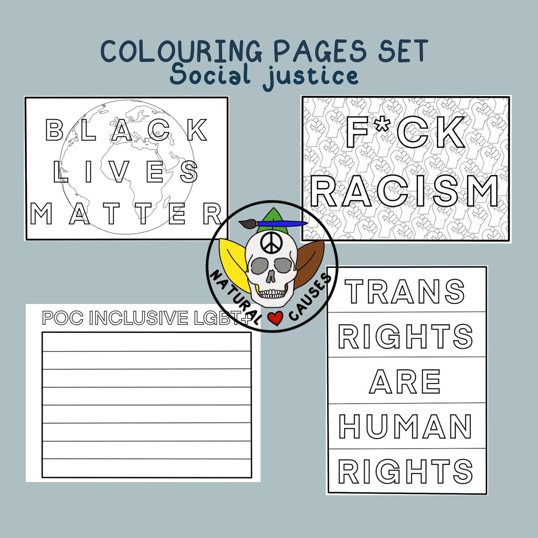 Printable Colouring Pages A4 Digital Download Set of 4 Social - Etsy