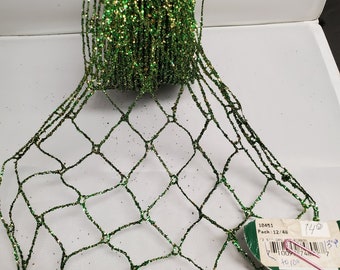 Green Mesh Stretch Ribbon From 2.5 to 10"