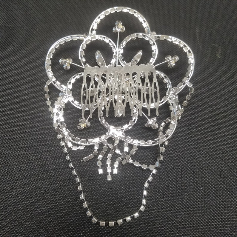 J Large Rhinestone Hair Comb Bridal Accessory Prom Christmas 2 available