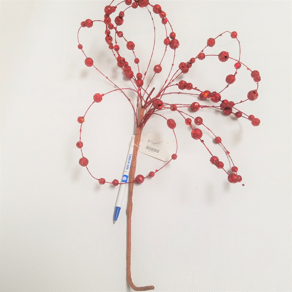 7 Faux Floral StemsRed Glitter Sequined Christmas StemsFaux Etsy