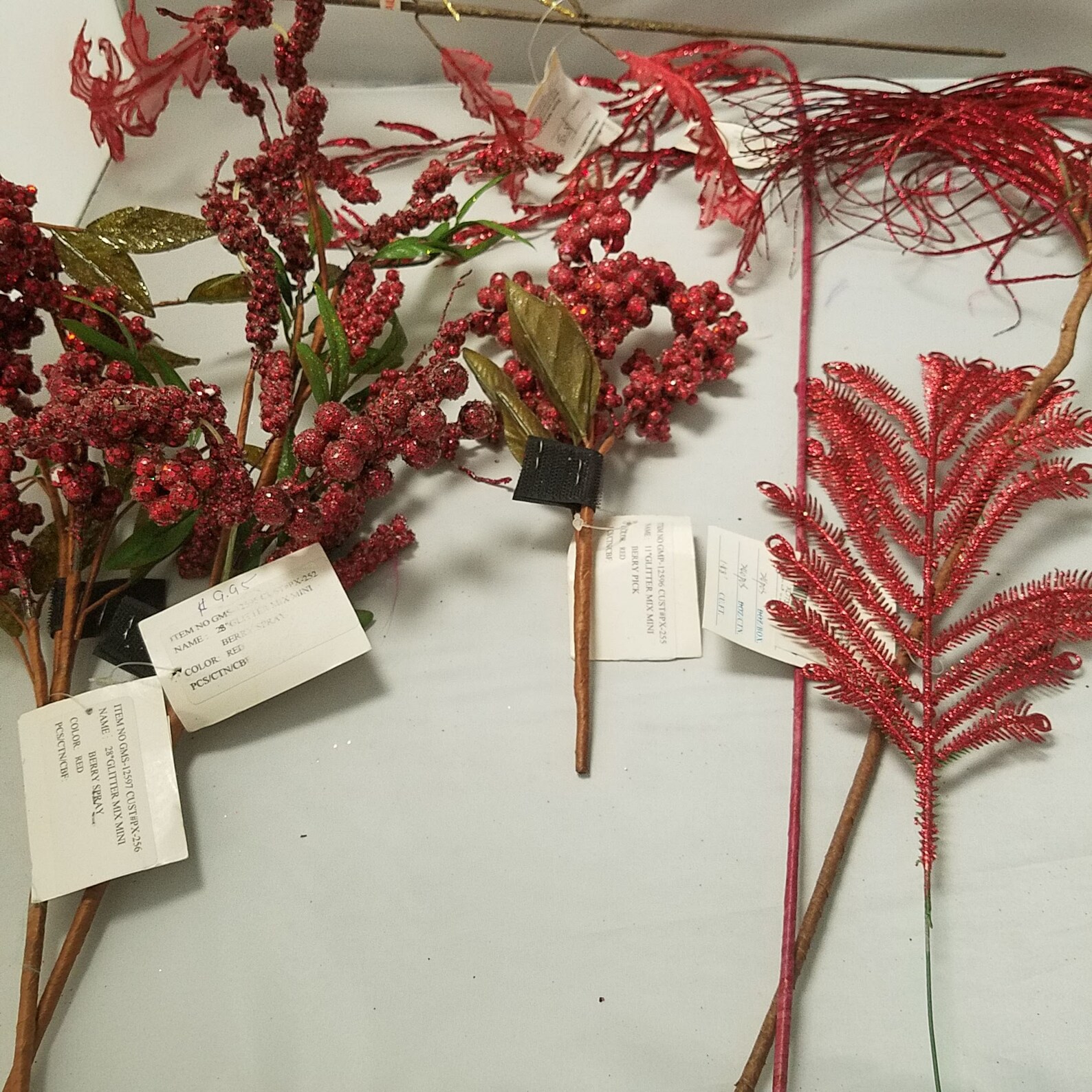 16 pièces Red Faux Floral StemsFloral PicsGlitter Floral Etsy France