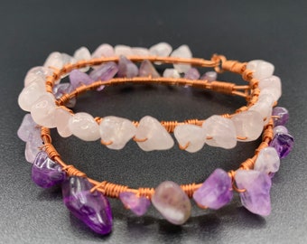 Gemstone Wire Wrapped Copper Bracelet Collection