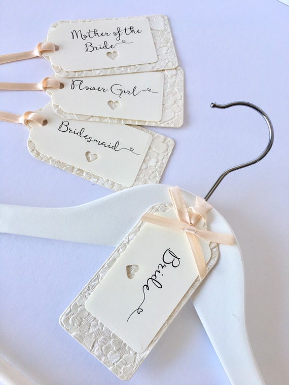 Ivory Wedding Hanger Tags