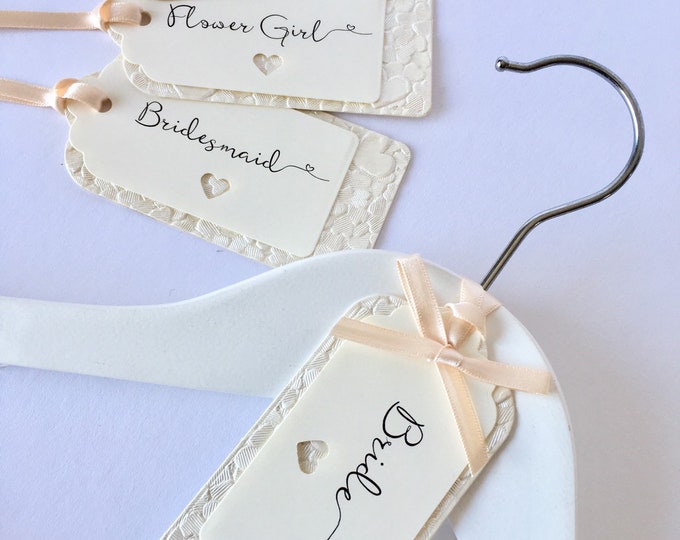 Ivory Wedding Hanger Tags