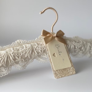 Wedding Dress Hanger. Bridal Hanger. Wedding Hangers. Personalized Hangers.Lace Wedding Hanger.Wedding Hanger Names. Gift Bride to be Hanger image 10