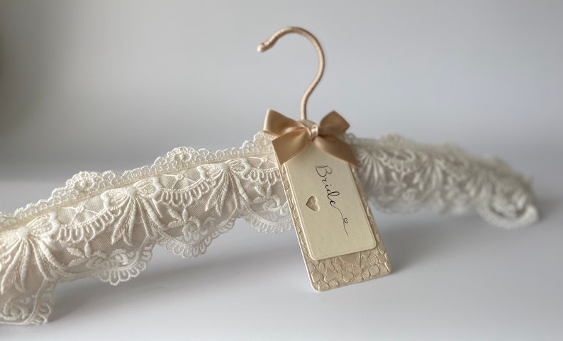 Wedding Dress Hanger. Bridal Hanger. Wedding Hangers. Personalized Hangers.Lace Wedding Hanger.Wedding Hanger Names. Gift Bride to be Hanger image 10