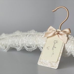 Wedding Dress Hanger. Bridal Hanger. Wedding Hangers. Personalized Hangers.Lace Wedding Hanger.Wedding Hanger Names. Gift Bride to be Hanger image 1