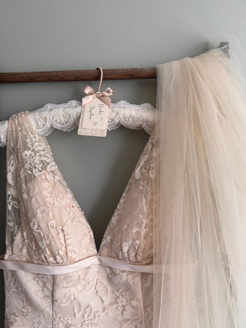 wedding dress on hanger