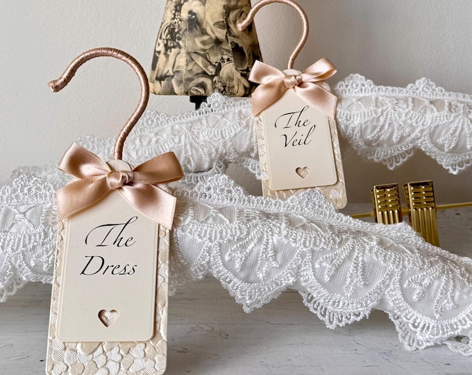 Wedding Dress and Veil Set with Handmade Labels
