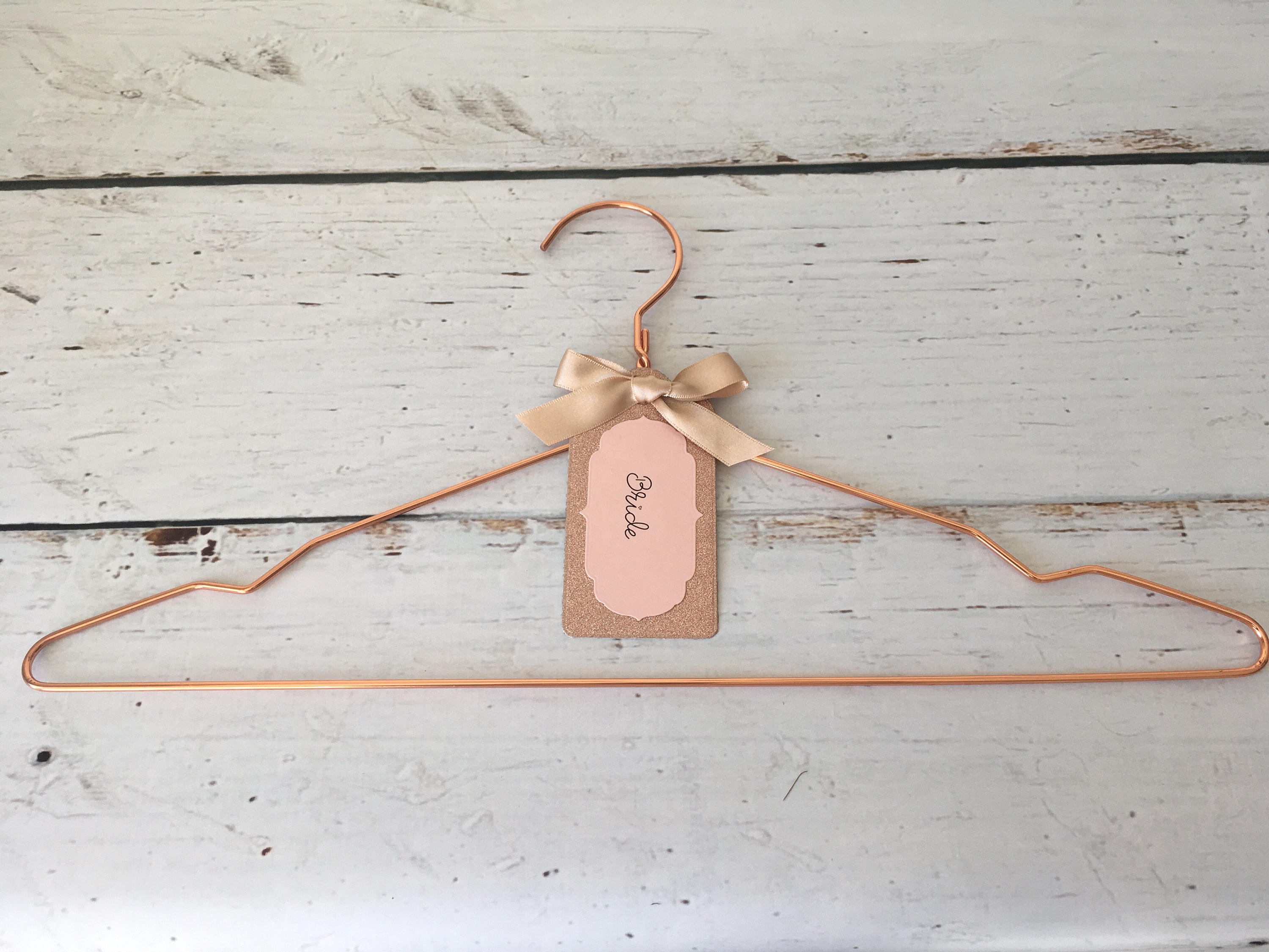 Rose Gold Bridal Hanger with Personalized Label