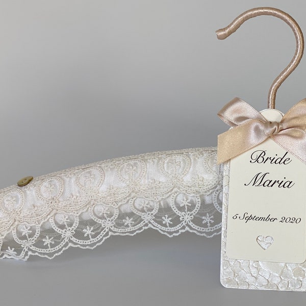 Wedding Hangers. Wedding Hanger Names. Bridal Hanger. Gift Bride to be Hanger. Personalized Hangers.Wedding Dress Hanger.Lace Wedding Hanger