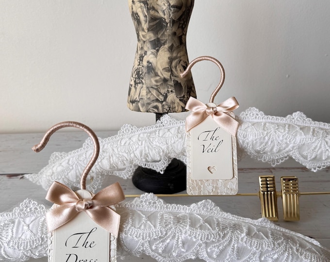 Wedding Dress and Veil Set with Handmade Labels