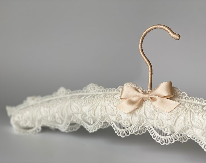 Ivory Embroidered Lace Bridal Hanger