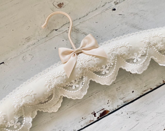 Ivory Satin and Lace Wedding Dress Hanger