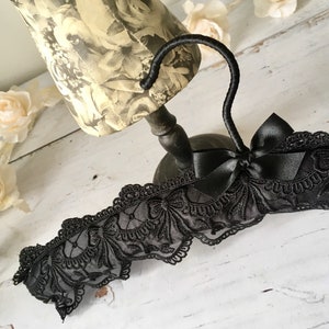 Black Lace Wedding Hanger.Wedding Hangers.Bridal Hanger. Black Wedding Dress Hanger.Alternative Wedding.Gift Bridesmaid Hanger.