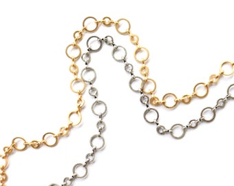 Bulk Chain By The Foot, Loop Chain, Circle Chain, Jewelry Finding, Jewelry Supplier, Necklace Chain, Charm Bracelet Chain, Gold Chain,Silver