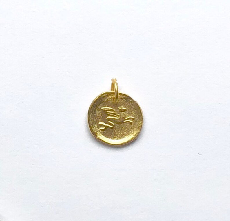 Griffin Charm Mythical Creature Pendant Gold Silver Vintage Jewelry Coin