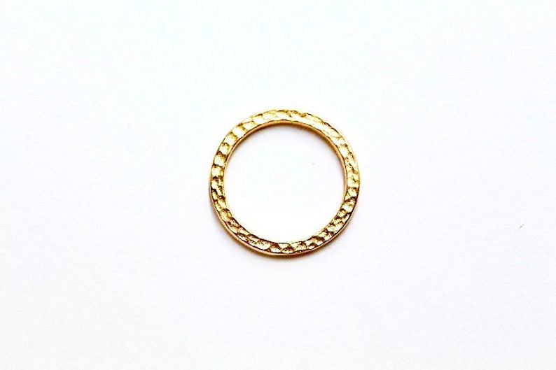 Gold Hammered Ring Connector Silver Enhancer Gold Connector Etsy