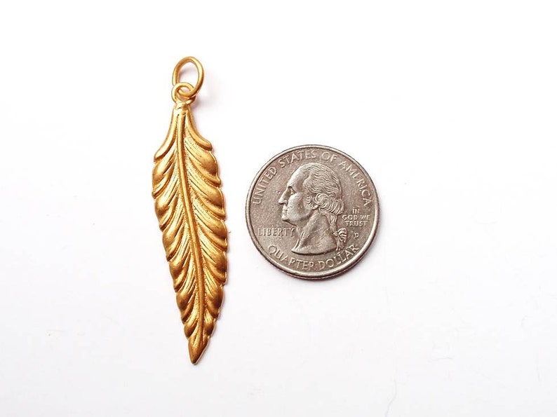 Gold Feather Pendant Feather Jewelry Feather Charm Gold Etsy