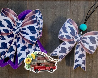 Cow print bow cardstock freshie mold