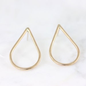 Post Earrings Tear Drop Shape - Silver Teardrop Studs - Gold - Teardrop Studs - Gold Teardrop Earrings - Silver Studs Teardrop Stud Earrings