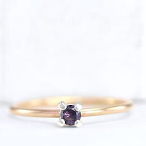 February Birthstone Ring Birthstone Rings Stackable Rings Amethyst Ring Gemstone Ring Sterling Silver Ring Rose Gold Filled image 1