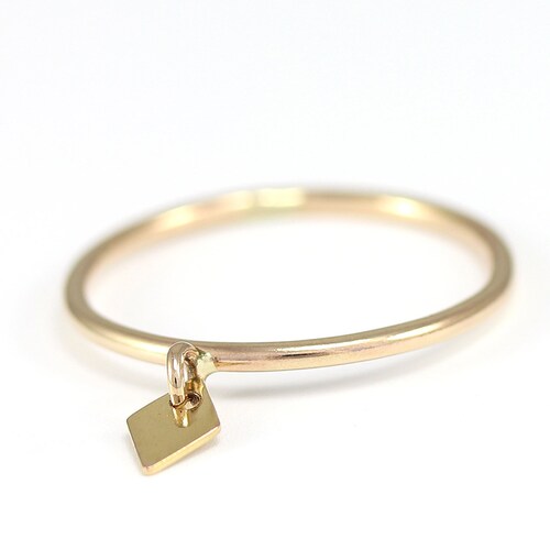 Silver Charm Dangle Ring for Women Dainty Minimalist Ring With - Etsy