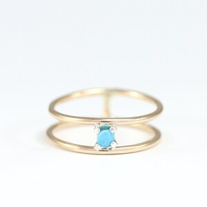 Parallel Gem Ring - Turquoise Ring - Opal Ring