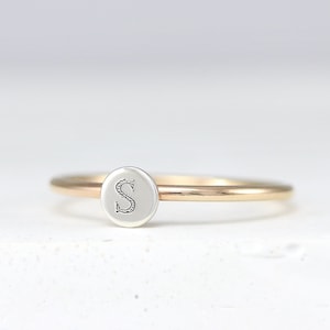 Initial Ring - Stacking Rings - Monogram Ring - Initial Stacking Ring - Letter Ring - Silver Initial Ring - Stackable Ring-Womens Ring