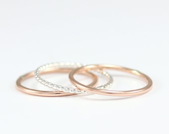 Stacking Ring Set  - Rose Gold Rings - Gold Filled Rings - Rings for Women -Bridesmaid Gift - Ring For Women - Gift for Her  - Sister Gift