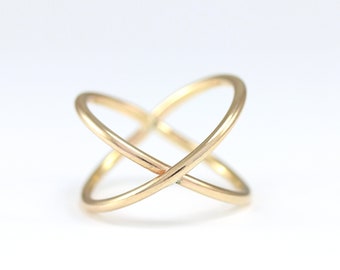 Criss Cross Ring - X Ring - Silver X Ring - Sterling Silver X Ring - Rose Gold Ring - Gold Criss Cross Ring - Gold X Ring Ring for Women