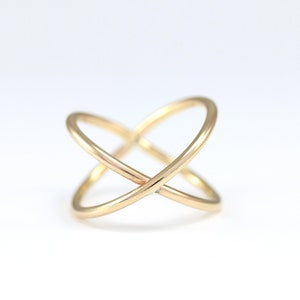Criss Cross Ring - X Ring - Silver X Ring - Sterling Silver X Ring - Rose Gold Ring - Gold Criss Cross Ring - Gold X Ring Ring for Women