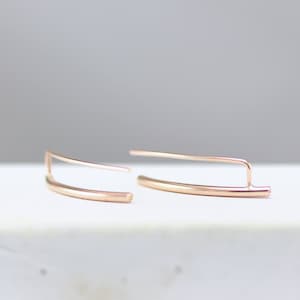 Ear Crawler Earrings  Ear Climber Earrings  Huggie Earrings  Gold Ear Climbers  Ear Crawler Huggie Earrings Threader Earrings Ear Wrap