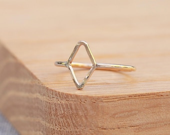 Tiny Diamond Stacking Ring - Sterling Silver Ring - Stacking Ring - Rings For Women - Midi Ring - Tiny - Silver Stacking Ring - Gift For Her