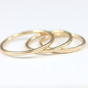 Sterling Silver Hammered Ring Band -  Stacking Rings- Thin Stacking Rings -Gold Stack Ring -Knuckle Ring -Hammered Ring - Silver