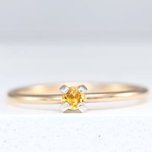 Citrine Ring Band - Citrine Jewelry - November Birthstone - Citrine Gold Ring - Stackable Ring - Gift For Her - Rings for Women - Orange