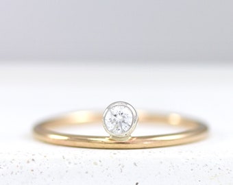 Dot Ring - Stacking Ring - CZ Stacking Ring- 14K Gold Filled Stacking Ring - Sterling Silver Stacking Ring - Stacking Ring - Gift for Women