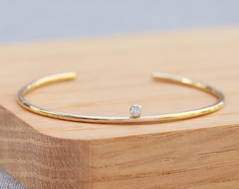 Cuff Bracelet - Rose Gold Bracelet - Gold Filled Bracelet Sterling Silver Cuff Bracelet Open Gold Cuff  - Silver Bracelet - Dainty Bracelet