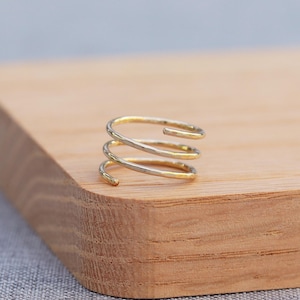 Spiral Ring - Coil Ring - Twisted Ring  - Minimalist Ring - Gold Ring for Women - Hammered Ring - Gold Ring - Gift for Her -