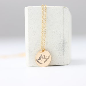 Mountain Necklace Sterling Silver - Simple Gold Mountain Bar Necklace -  Pendant Necklace -  Gold Necklace - Mama Gift